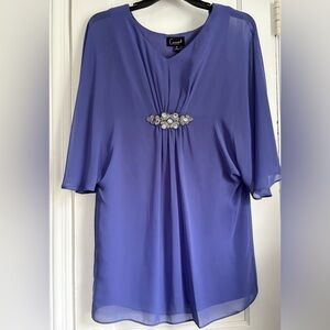 Connect Appeal Embellished CapeSleeves Lined Dress, Size: 8 P